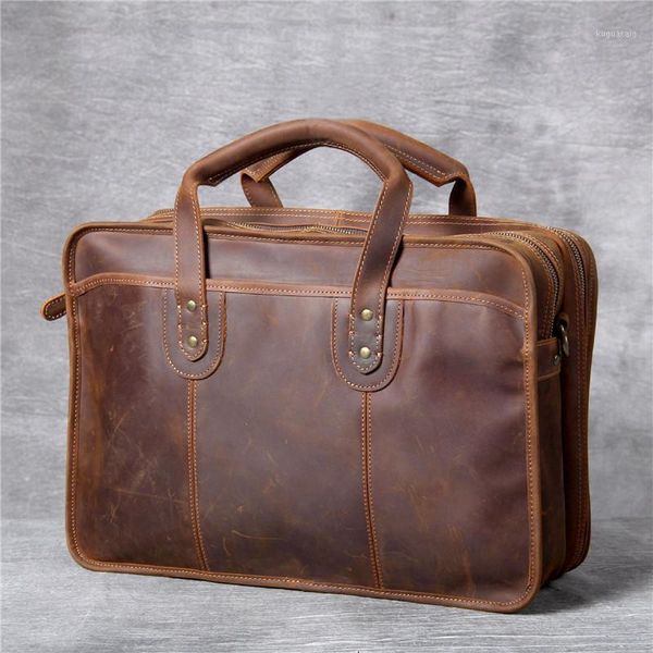 

duffel bags retro simple travel bag men's genuine leather laplarge capacity business documents1
