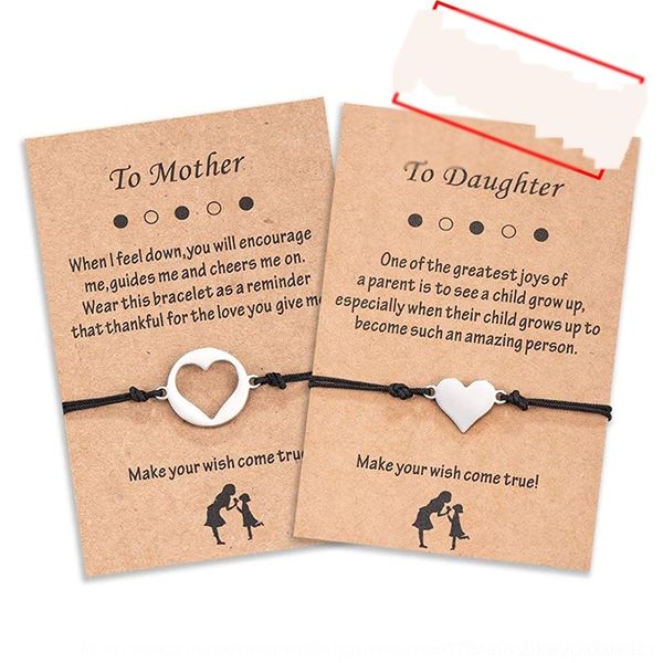 

3bfzh braceletmother's greeting new love day hollowed outhand woven adjustable rope focus new greeting card bracelet braceletmother&#03, Golden;silver
