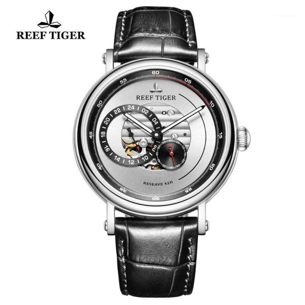 

reef tiger/rt automatic watch waterproof mechanical watch new design men clock relogio masculino rga16171, Slivery;brown
