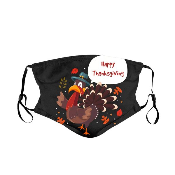 

1pc thanksgiving fast delivery mscara headband adults washable funny turkey prints mask filter can be placed mascaras de adulto wmtulx