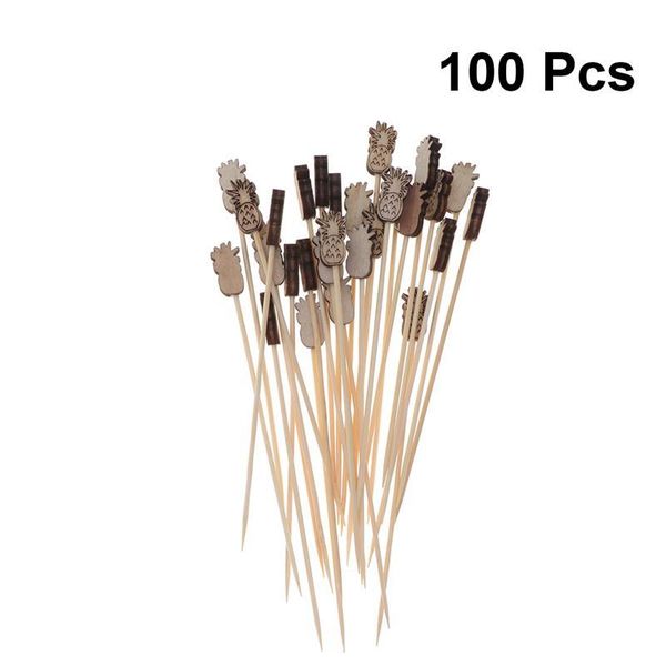 

wood supplies sticks picks shape food 100pcs pineapple fruit for appetizer disposable toothpicks party pick cocktail drink bbyhhx