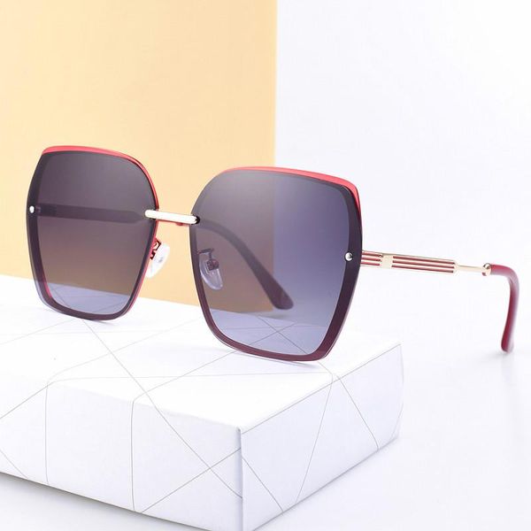 

sunglasses polarized women fashion metal big frame uv protection net red glasses resin, White;black
