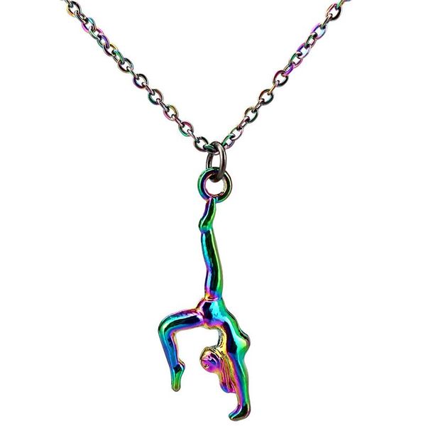 

20" радуга цвета гимнастика ритмической девушка charms ожерелье красота подарок 20" радуга интернет-магазин веб-сайт legit jlliqr home003, Silver