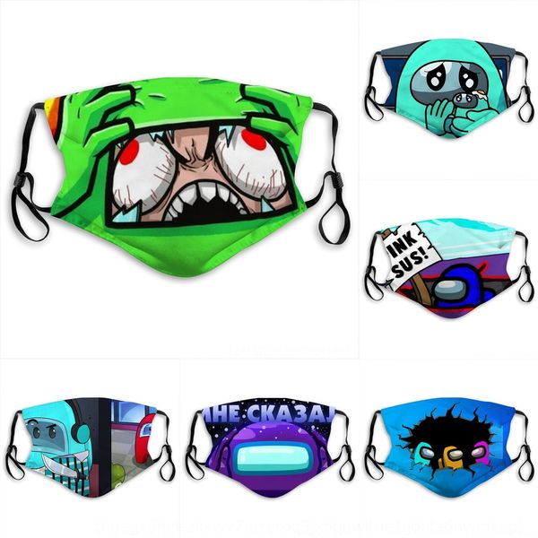 

dnkd for adults cotton anti-dust christmas maskprinted xmas face masks washable cartoon mask mouth cover party cloth, Black