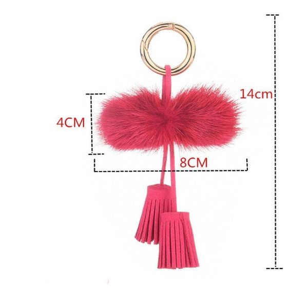 

fashion tassel keychain with mink fur gifts for women llaveros mujer car bag accessories keyring holder jewelry accessory eh339 h wmtorw