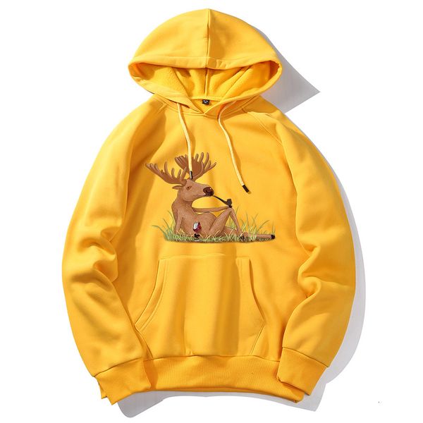 

2021 new christmas diy hoodies men casual multicolor streetwear hip-hop fashion sweatshirt smoking-moose pattern halloween 979o, Black