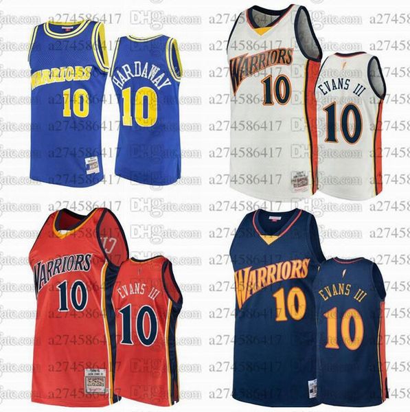 

men youth basketball golden state warriors 10 anfernee hardaway 1990-91 hardwoods classics retro jersey, Black;red