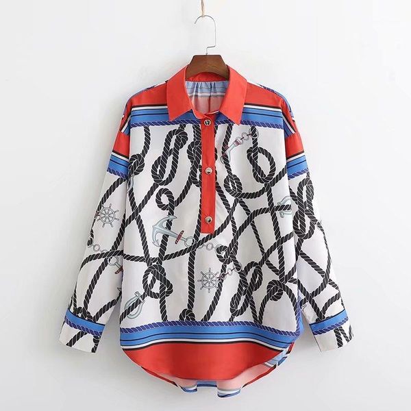 

xd45-1849 european and american fashion oriented printed shirts1, White