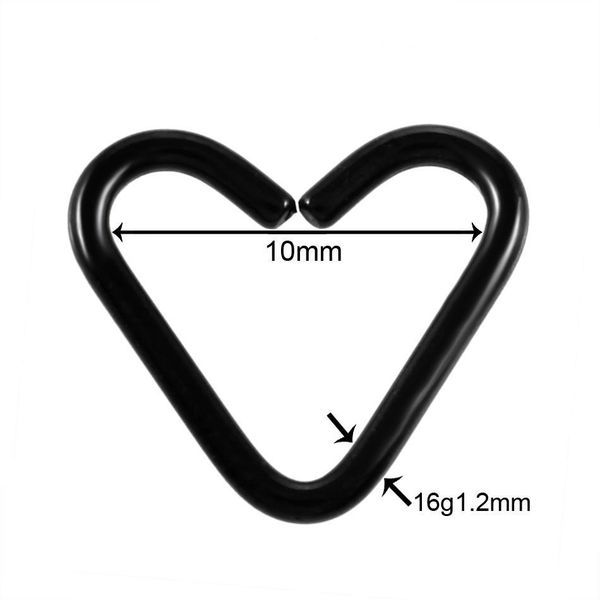 

1pc fashion daith heart rings opal gem cartilage tragus piercings nose hoop rings labret ring daith piercing jewelry q jllikw, Silver