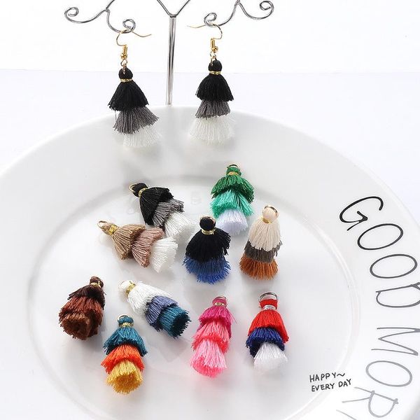 

12pc lot 3cm three layers overlapping tassels silk fringe sewing tassel trim decorative key tassels for curtain home decoration h wmtwiz