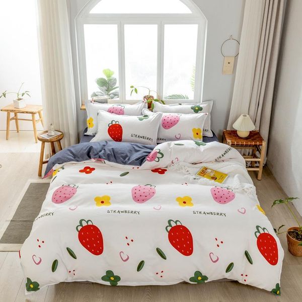 

refreshing series bedding set double single winter duvet cover set bedsheet pillowcaes bed clothes flower bedset king size