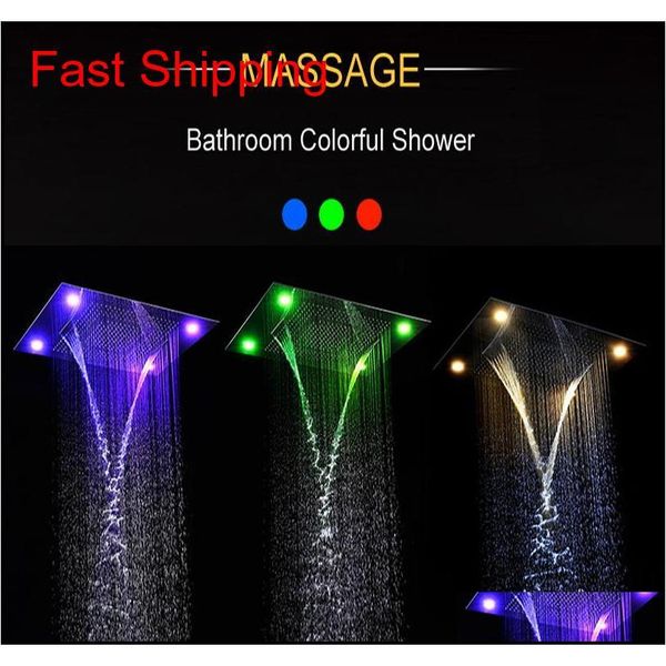 

luxury shower set embeded ceiling led rain shower head sets multi function remote control led color change waterf jlleln bdebag