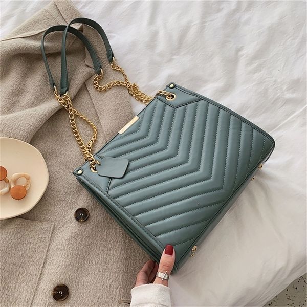 

fashion lingge chains womens houlder bags large capacity tote designer female bag luxury pu leather crossbody bag lady big purse