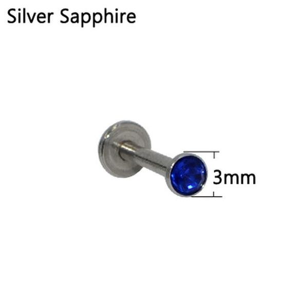 

1pc 316l surgical steel internally threaded cz gem labret colorful ear cartilage tragus lip ring earring percing jewelry 16g q sqcnys, Silver