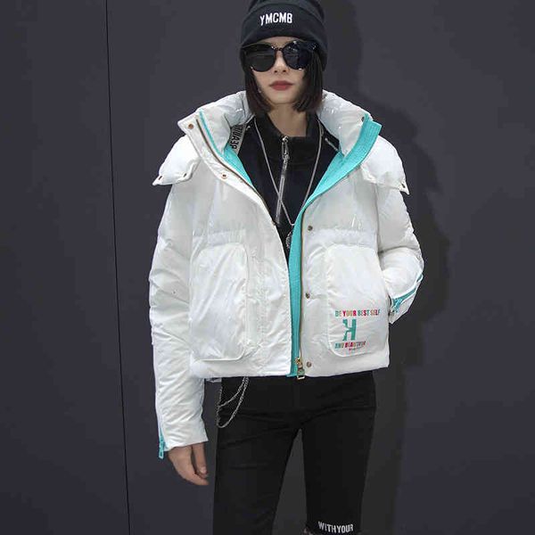 

women's down & parkas tuogu brand women's clothing winter european fashion bright face wash thickened warm short down jacket for w, Black