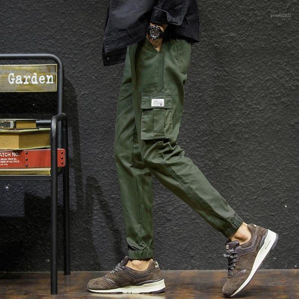 

men's pants men trousers casual wear-resistant large size ankle-tied drawstring cotton pockets running sports jogging hip hop1, Black