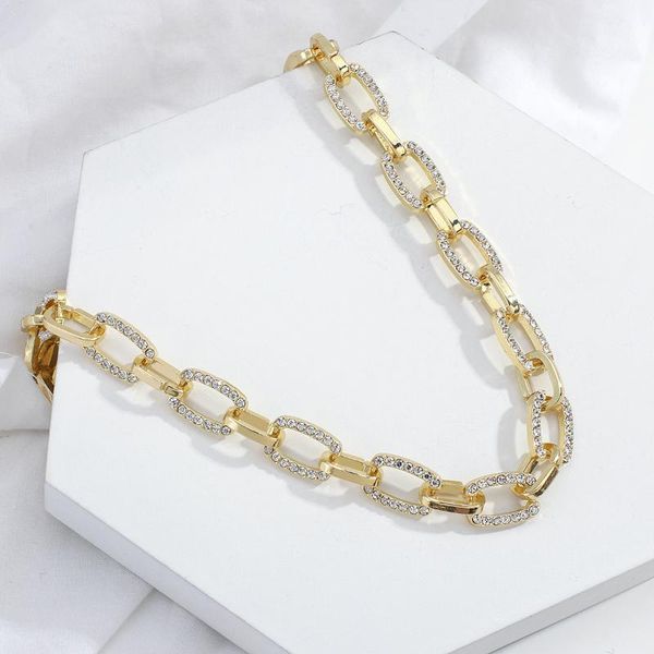 

aensoa 2021 new vintage necklace punk gold thick chains necklace for women exaggeration chunky collares collar collier, Silver