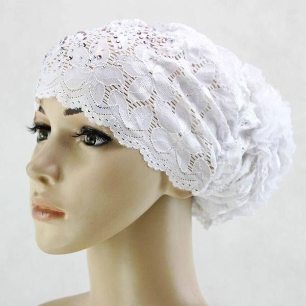 

lace muslim inner women's hijab bonnet cap islamic underscarf white bonnet hat diamond muslim head scarf black hijab inner cap1, Red