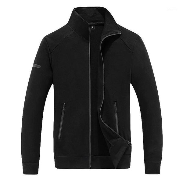 

men's jacket new spring autumn cotton coats zipper jacket male solid clothing fashion outerwear asian size -5xl1, Black;brown