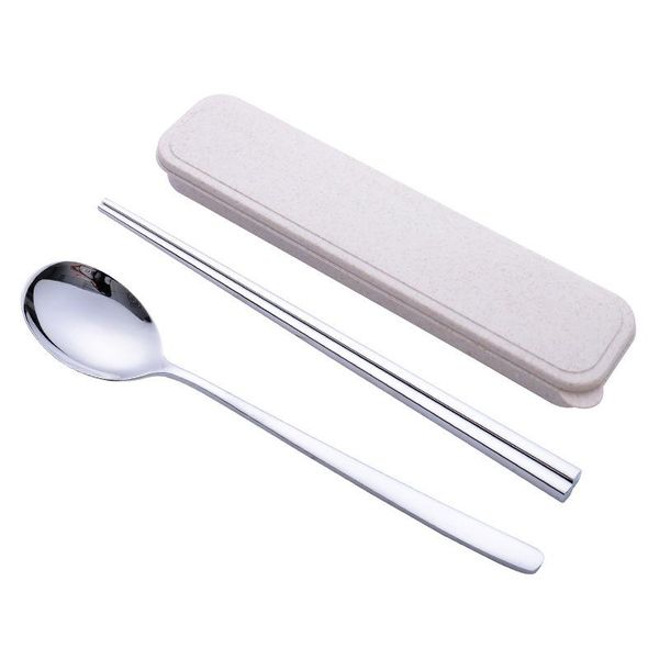 

stainless steel dinner set chopsticks fork spoon box portable travel camping cutlery tableware set dinnerware case kit bbywdk lipper