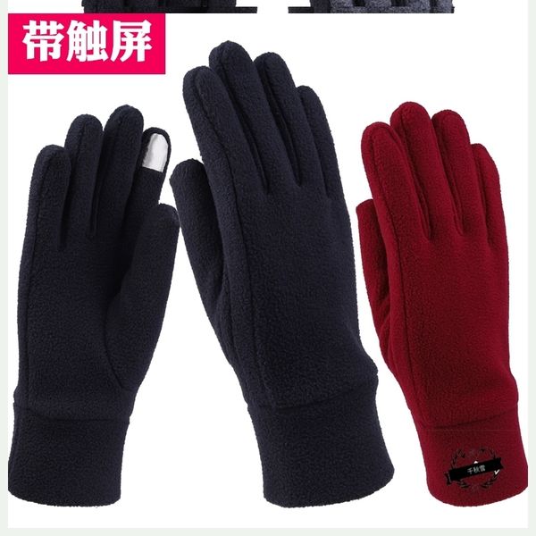 

fleece gloves for men women keep warm in autumn and winter, Blue;gray