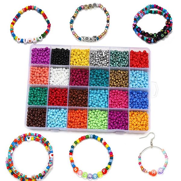 

24000pcs/set czech glass mixed beads crystal round seed beads bracelet necklace for diy jewelry making kit supplies acc sqczyy