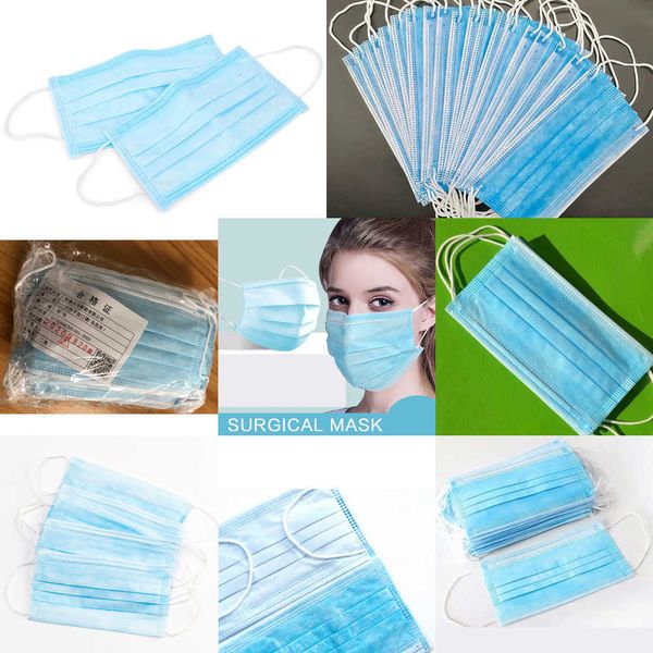 

masks face layer mask ear-loop three mouth cover 3-ply non-woven disposable dus 543d