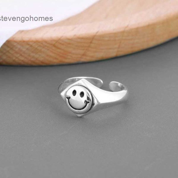 

personality opening ring female thai smile geometric silver fashion jewelry