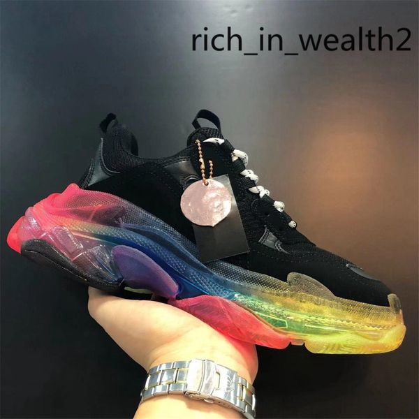 

2019 fashion paris casual shoes luxueux shoes 17fw triple-s men's women's beige black triple-s air cushion shoes, Black;red
