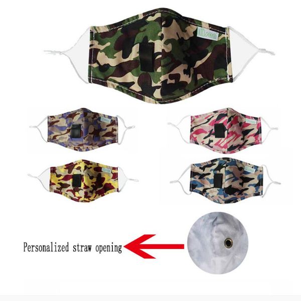 

ear camouflage face mask windproof anti-fog masks adjustable straps reusable washable cycling mask personalized straw op