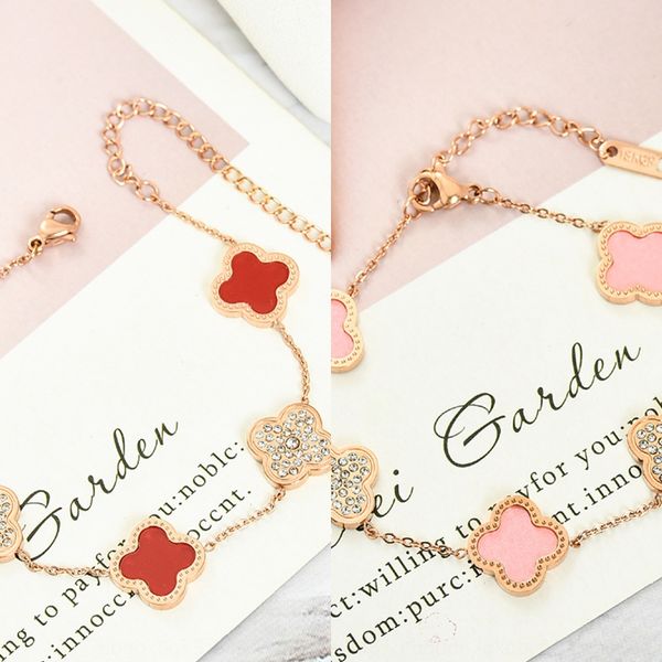 

tetrafolium inlaid with bracelet jewelry diamond diamond titanium steel jewelry 18k rose gold color fast set up dragon boat festival bracele, Golden;silver