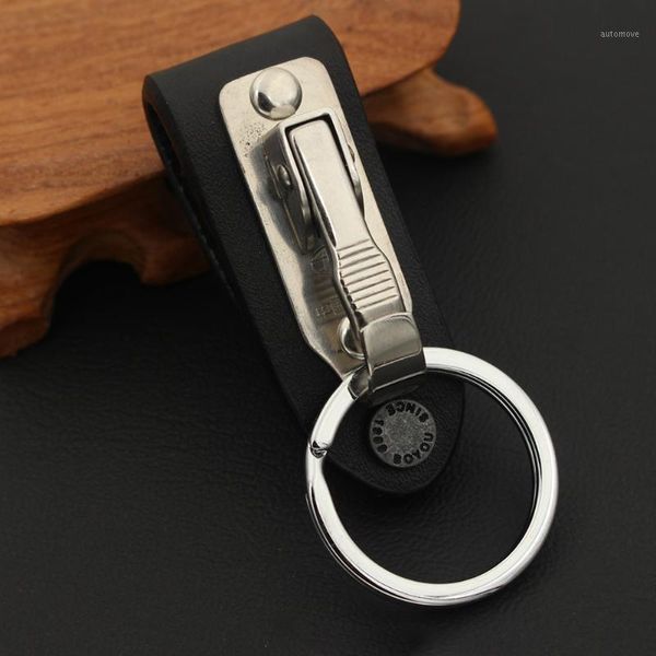 

travel car space saving ornament home decor tools single men artificial leather waist hanging key ring1, Silver