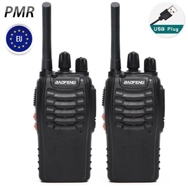 

2pcs baofeng bf-88e pmr446 walkie talkie updated version of 888s uhf 446mhz handheld portable radio with usb charger for eu user1