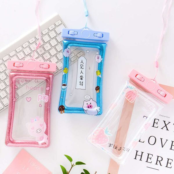 

quicksand cartoon air waterproof bag new large mobile phone cover swimming floating pvc thickened inflatable