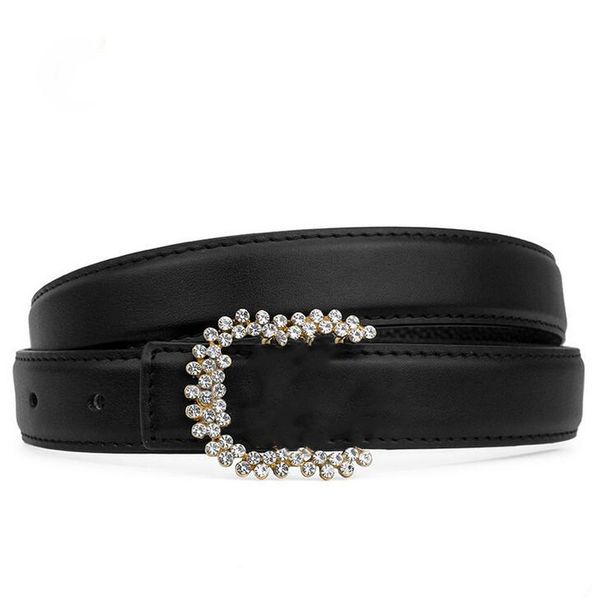 

2021 designer highly quality belts with letter casual women fashion crystal smooth needle buckle genuine leather belt, Black;brown