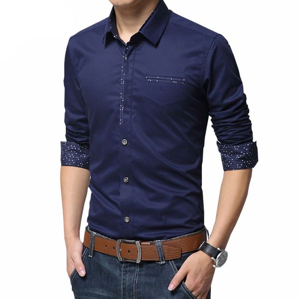 

spring new collection men long sleeve shirts men's slim fit 100% cotton casual shirt plus size -5xl ing, White;black