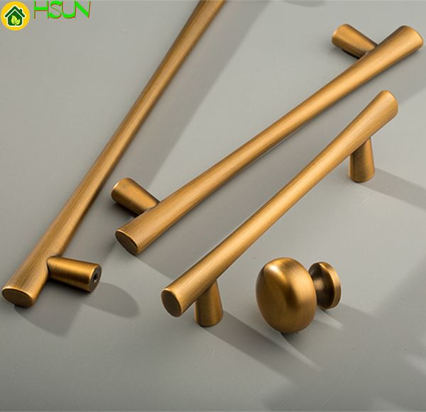 

2 pcs 3.77"~7.55" yellow bronze cupboard pulls dresser knobs drawer pull handles kitchen door t bar handle knobs furniture hardwar
