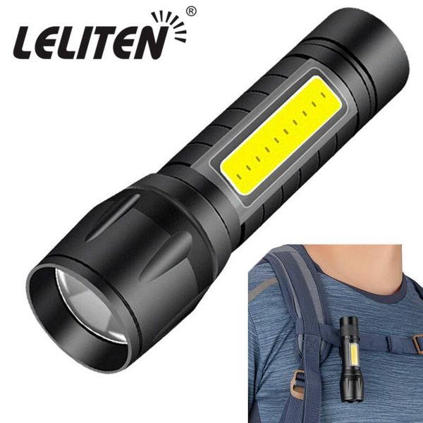 

usb rechargeable have built in battery portable mini cob led zoom flashlight outdoor hunting torch bbyuni alice_bag