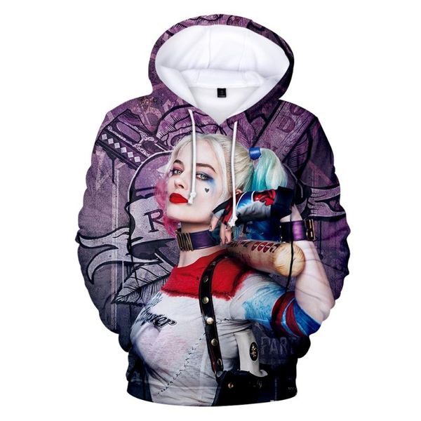 

2020 movie joker and hoodies classic jared leto and maegot robbie couples 3d hooded sweatshirt hip hop boys outwear, Black