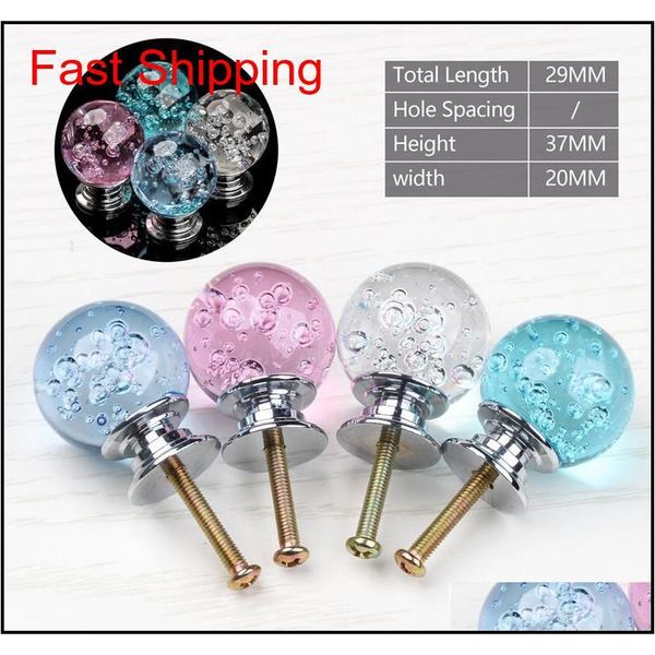 

5pcs 20mm crystal glass cabinet knobs handle bubble ball alloy cupboard pulls drawer handles kitchen furnit qylwkh sports2010