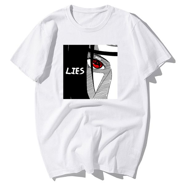 

спорт прохладный японский аниме t shirt наруто саске шаринган lies печать футболки мужчины harajuku streetwear хлопок camisetas hombre