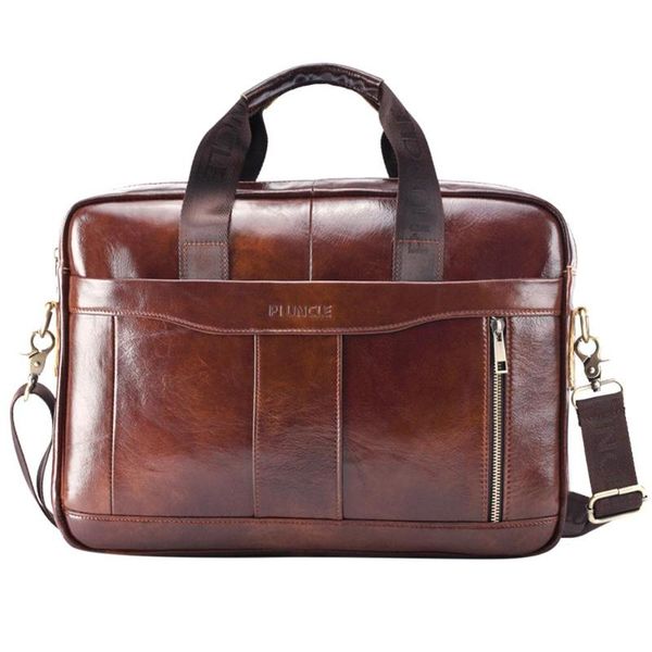 

briefcases genuine leather briefcase male man lapbag natural for messenger shoulder crossbody office handbag