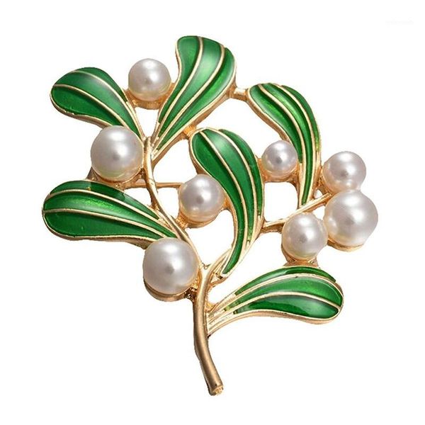 

pins, brooches 1x retro pearl brooch high grade enamel drop tree leaves pin rhinestone covered scarves shawl clip for women ladies1, Gray