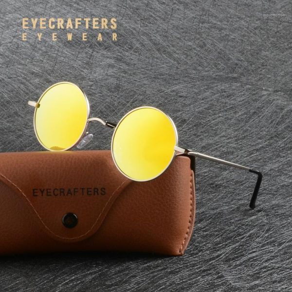 

eyecrafters metal steampunk round polarized sunglasses mens womens gold mirrored coating lens eyewear retro vintage sunglasses1, White;black