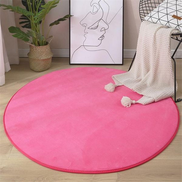 

carpets est round coral velvet carpet color water absorption sofa memory foam for bedroom living room children rug yoga mats1