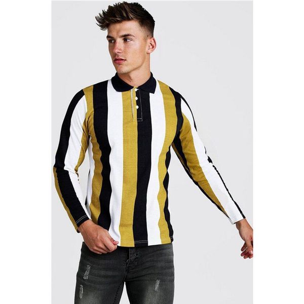 

euro 2020 polo summer printed long sleeve men's lapel t-shirt, White;black