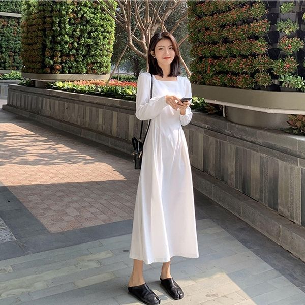 

uliba early fairy gentle formal dressstyle white grandiflorum collar square french platycodon dress slimming dress super autumn ing mori jfg, Black;gray