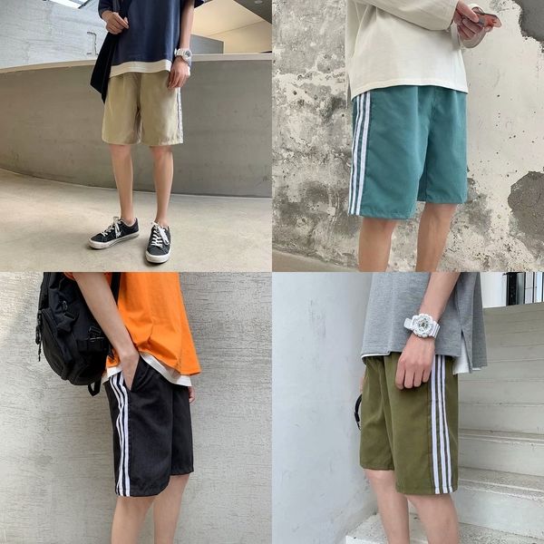 

tvkga cropped shorts casual pants men's straight hong pants shorts loose 2020 new summer trend casual thin straight wide leg kong c1mko, Blue