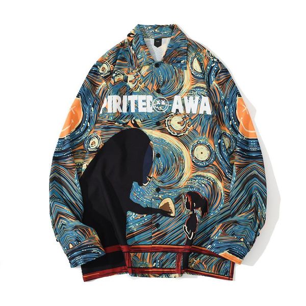 

men's casual shirts european style letters 3d digital printing long sleeve shirt men spring quality polyester soft smooth camisa mascul, White;black