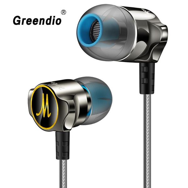 

greendio in ear earbuds in-ear metal earphones with microphone remote control full range hifi noise-isolation earpiece